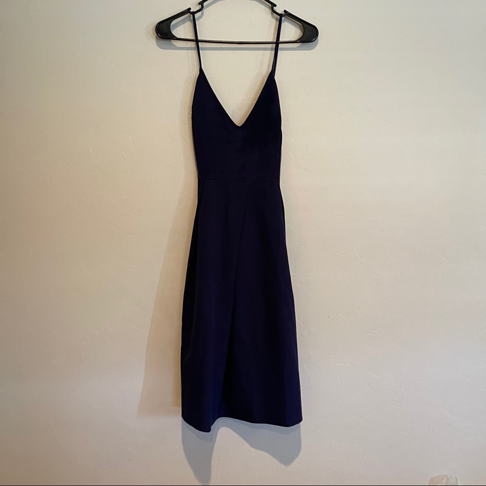 Elia Cher Deep V Crisscross Cocktail Dress - Picture 2 of 7